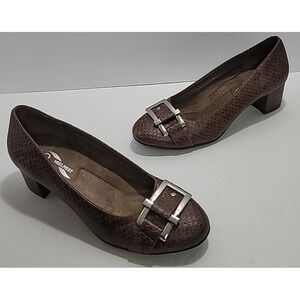 Aerosoles Brown Women Animal Print Chunky 7 Shoes MobWife Preppy OfficeSiren Y2K